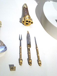 En uppsättning franska bestick från 1500-talet.