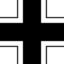 O Balkenkreuz de braço reto, uma versão estilizada da Cruz de Ferro, o emblema da Wehrmacht.