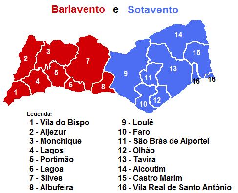 Algarve i seguenti comuni