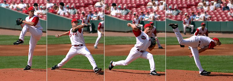 Un lanzador de béisbol realiza un trabajo sobre la pelota transfiriéndole energía.  
