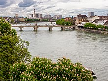 The Rhine in Basel as Switzerland's gateway to Europe