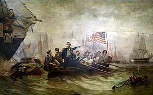 El comandante estadounidense Oliver Hazard Perry derrota a los británicos en la batalla del lago Erie  
