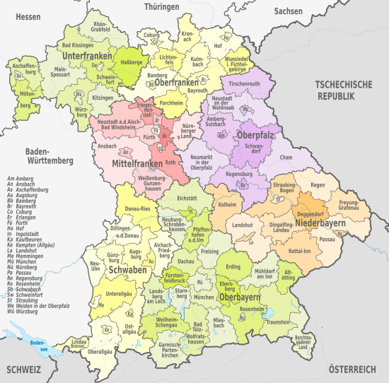 Imágenes principales  Counties and independent cities in Bavaria