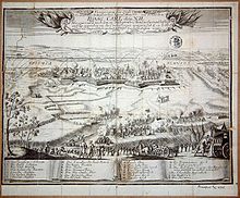 "Prospect of the City of THORN So Anno 1703 im Majo von Ihro Königl. Mayten von schweden KÖNIG CARL den XII blocquirt".