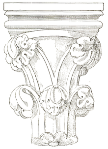 Early Gothic chalice bud capital