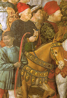 Cosimo on a fresco by Benozzo Gozzoli in the chapel of the Medici Palace, Florence