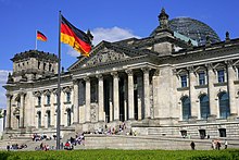 In het Rijksdaggebouw in Berlijn is het Duitse parlement gevestigd.  
