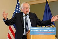 Sanders op een campagne-evenement in Manchester, New Hampshire, oktober 2015  