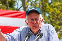Sanders spreekt op een rally in Los Angeles, Californië, mei 2016.