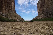 Dried up riverbed of the Rio Grande at the level of Big Bend National Park, as it is typical on the stretch of the Forgotten River