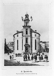 The Paulskirche from the outside at the time of the revolution