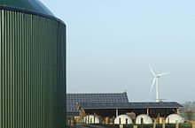 Examples of the use of renewable energy sources: biogas, photovoltaics and wind energy