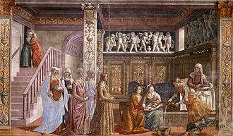 Ghirlandaio'nun Meryem Ana'nın Doğuşu tablosu.