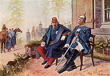 Otto von Bismarck and French Emperor Napoleon III after the Battle of Sedan (after a painting by Wilhelm Camphausen from 1878)