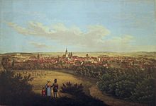 View of the city of Chemnitz from the Hüttenberg around 1840