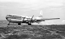 A United Boeing 377 Stratocruiser in the late 1940s.