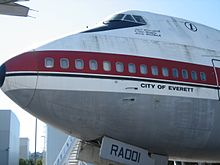 Il prototipo 747, Città di Everett, al Museo del Volo di Seattle, Washington.