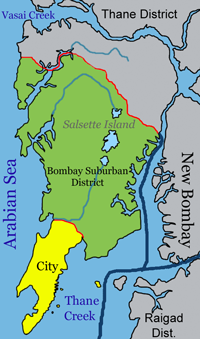 The administrative city area of Mumbai