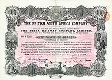 Share of the British South Africa Company dated 13 December 1894
