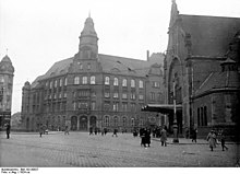 Main post office (center) and main station (right) around 1924