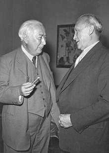 FDP Federal President Theodor Heuss (left) with Chancellor Adenauer, 1953