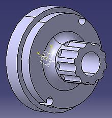 A virtual part in a view from any direction (3D CAD program CATIA)