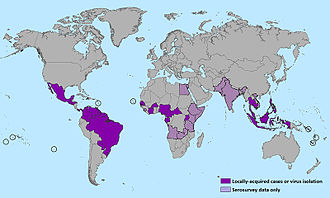 Países onde as pessoas contraíram o vírus Zika (a partir de janeiro de 2016)