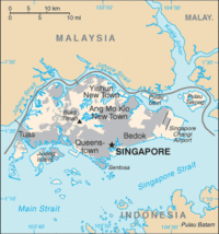 Kort over Singapore