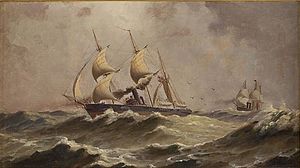 "CSS Alabama" pabėga nuo federalinio karo laivo