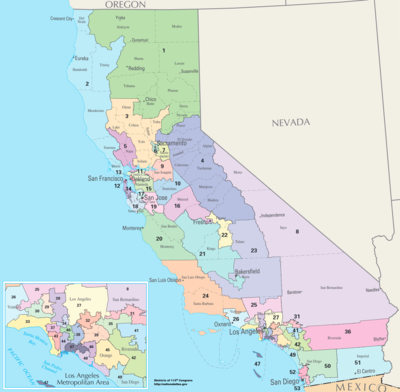Los distritos del Congreso de California desde 2013  
