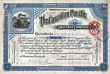 Share of the Canadian Pacific Railway Company dated December 3, 1913