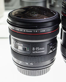 Modern fisheye zoom lens with a focal length of 8-15 mm