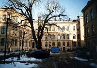 Originele Caroline Instituut gebouwen aan straat Hantverkargatan in Kungsholmen, Stockholm