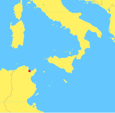 Een kaart van het midden van de Middellandse Zee