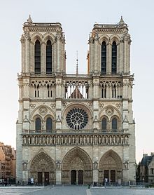 West facade of Notre-Dame de Paris Cathedral, 2014