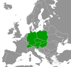 L'Europa centrale, come è mappata in un libro di riferimento della CIA