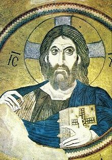 Tato mozaika z roku 1100 v Aténách zobrazuje Ježíše jako soudce země.