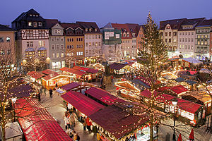 Christmas market on the Jena market place