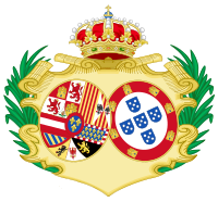 Espanjan kuningattaren Barbaran vaakuna Portugalin Barbaran vaakuna.  