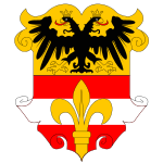 Coat of arms of the imperial city of Trieste 1850-1918 (in front of it a black anchor instead of the gleve)