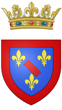 Greve af Soissons' våbenskjold, der viser en blodprins' kronet.
