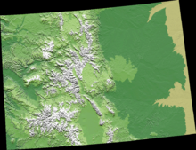 Digital terrain model of Colorado