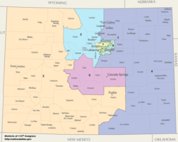 Конгресните райони на Колорадо от 2013 г. насам  