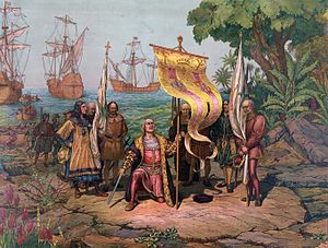 Cristóvão Colombo veio para a América liderando os espanhóis. Ele deu o nome de "Colômbia" ao que hoje é "América".