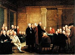 Het Tweede Continentale Congres schreef en keurde de Artikelen van Confederatie goed