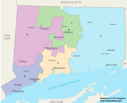 Die Kongressbezirke von Connecticut seit 2013