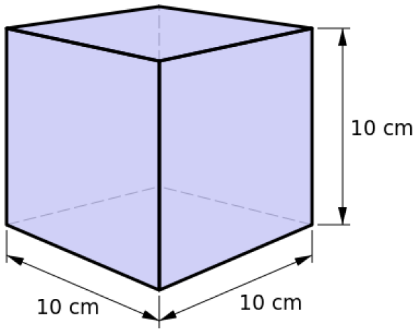 Este cubo pode conter um litro de líquido