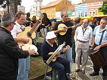 Muzikanten op de "Largo da Ordem's Street Fair".  