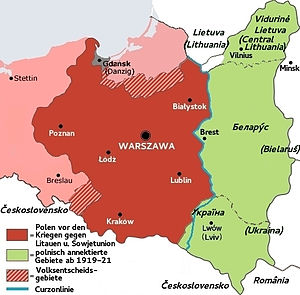 Curzon Line and Polish Land Gains through War and Treaties 1919-22