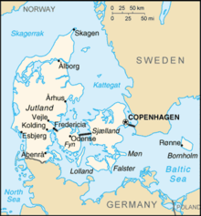 Kaart van Denemarken  